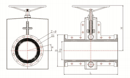 手動塑料膠管閥結(jié)構(gòu)示意圖