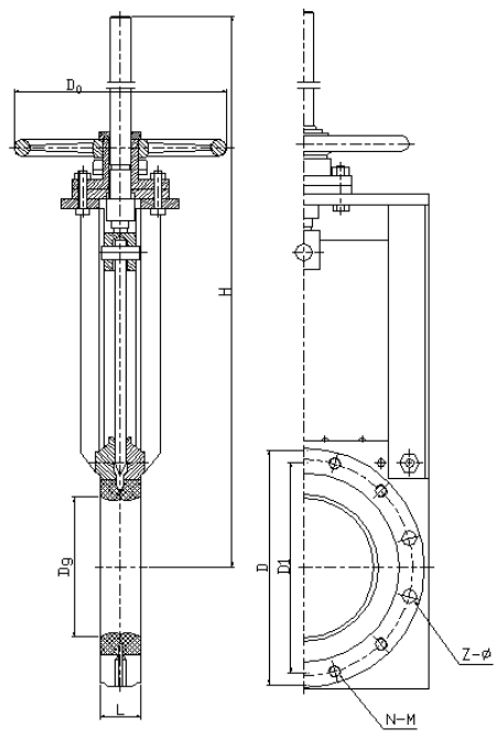對(duì)夾式無(wú)隙閘閥/刀型漿液閥結(jié)構(gòu)